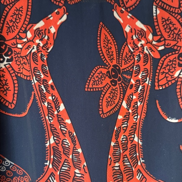 Elegant Floral Orange and Blue Dress - Picture 4 of 7